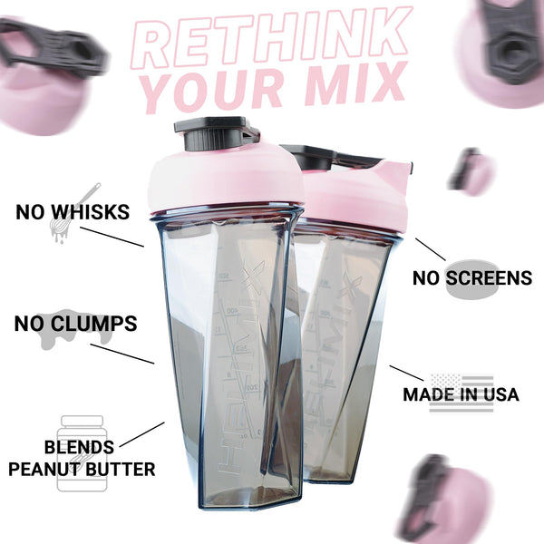 Helimix 2.0 Vortex Blender Shaker Bottle 828 ml - No Blending Ball or Whisk - USA Made - Portable Pre Workout Whey Protein Drink Cup - Mixes Cocktails Smoothies Shakes - Top Rack Safe