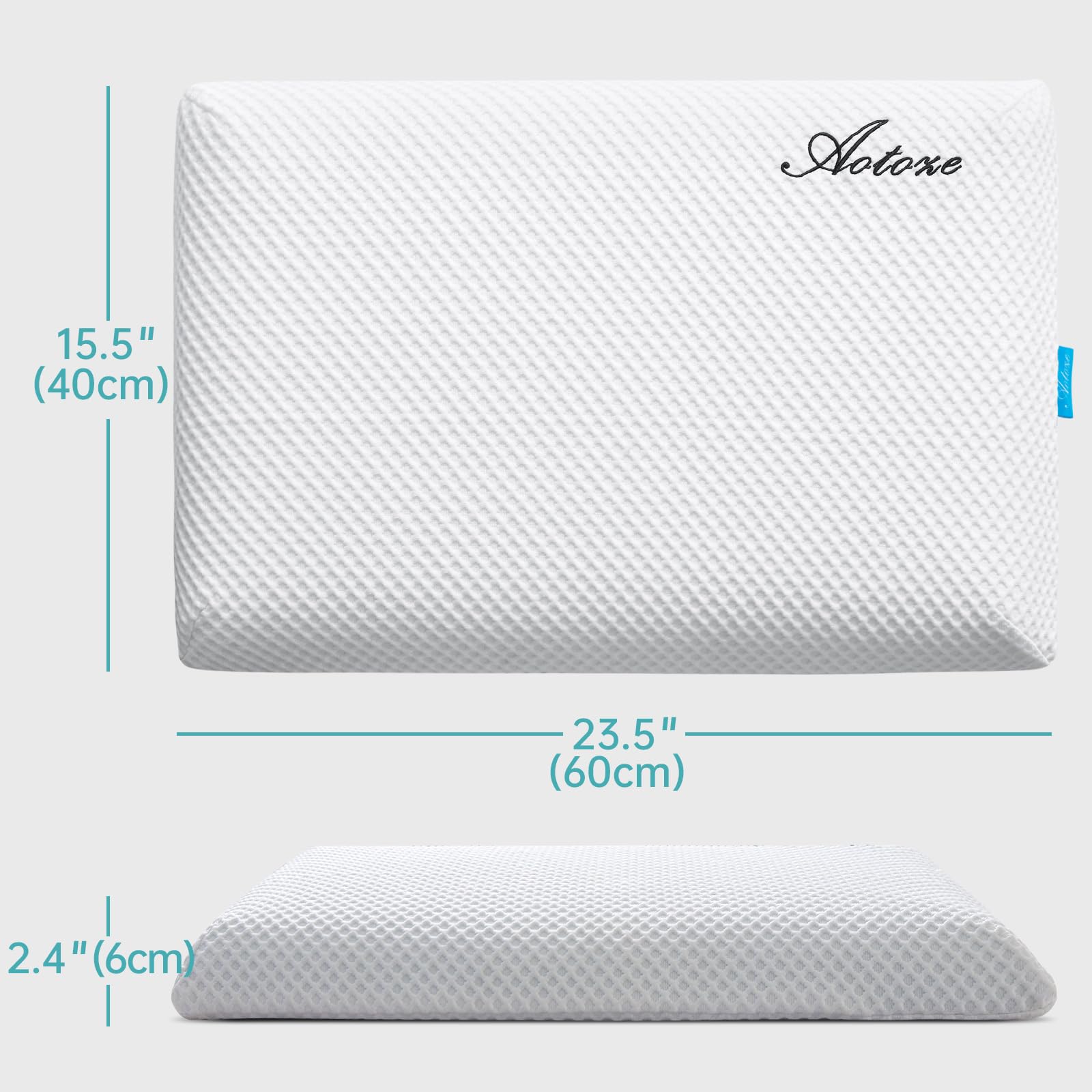 AOTOZE Ultra Thin & Flat Memory Foam Pillow,Low Profile Slim & Thin Pillow for Stomach Sleeper,Side Sleeper,Oeko-TEX & CertiPUR-US Double