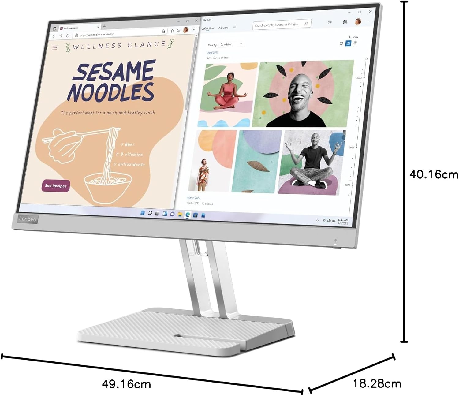 Lenovo L22e-40(G22215FL0) 22 inch PC Monitor | FHD, 1080p, 75Hz, IPS, 4ms, HDMI and VGA