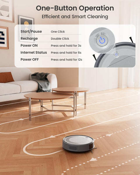Lefant M210 Robot Vacuum Cleaner, 2200Pa Strong Suction, 7.8cm Thin 28cm DIA, Automatic Self-Charging Small Robotic Vacuums, Wi-Fi/App/Alexa Control, Ideal for Pet Hair Hard Floor and Carpet