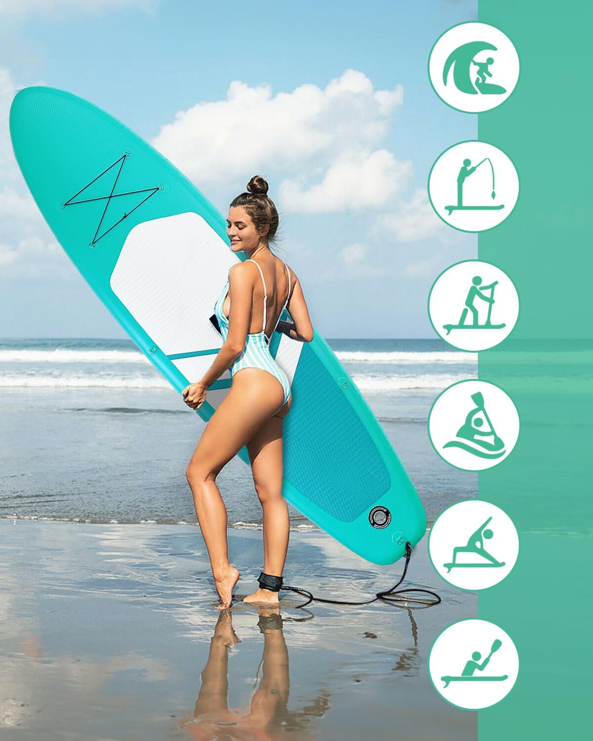 Victoper Inflatable Stand Up Paddle Board Surfboard Complete with Premium Paddle Board Accessories Wide Stable Non-Slip Paddle Boards for All Skill Yoga