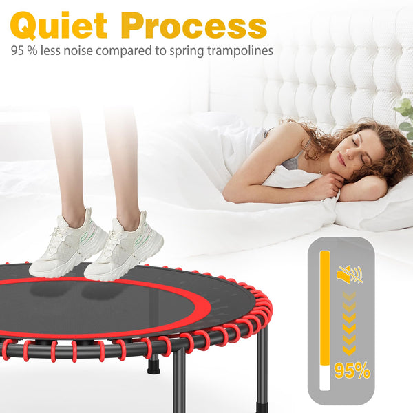 COWISH Mini Trampoline Fitness Trampoline with Anti-Slip Feet for Indoor/Outdoor Rebounder Exercise Bouncer, Fitness Rebounder for Adults