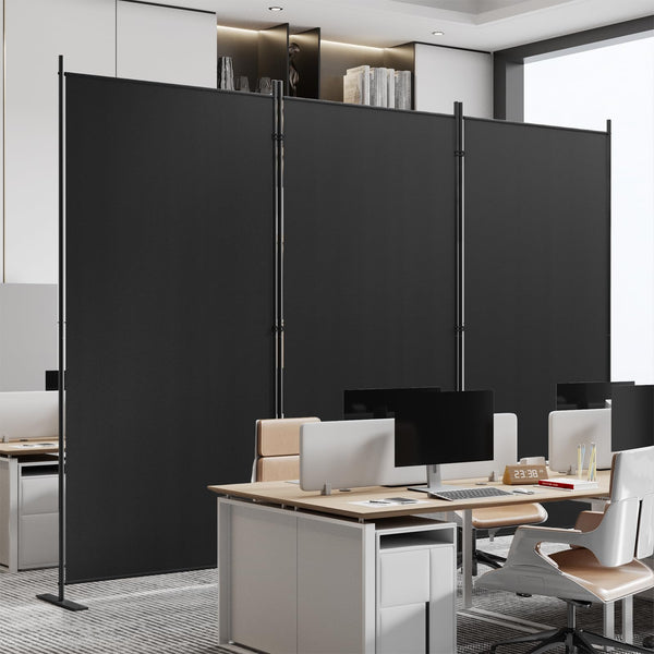 C-Hopetree 6 Panels Room Divider, 180cm Tall Indoor Folding Privacy Screen, Portable Partition Separator, Freestanding Separation Temporary Wall for Office, Bedroom, 304cm W X 180cm H, Black
