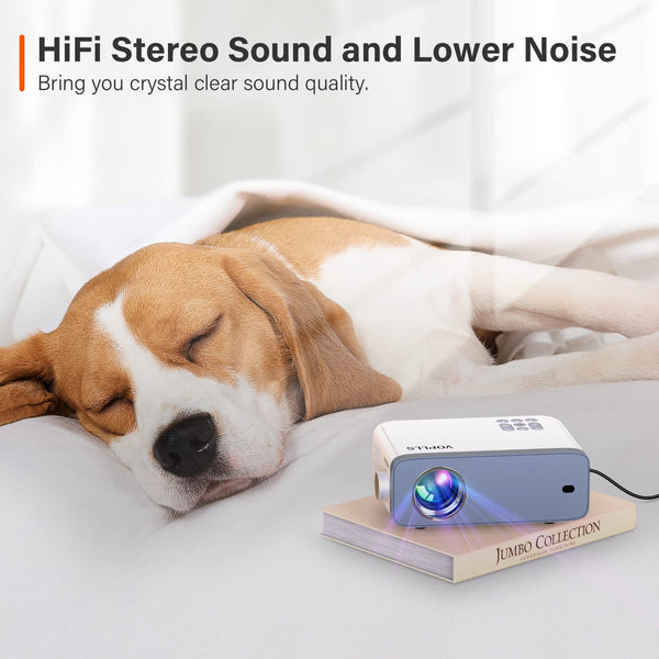 [Netflix Official & Auto Focus/Keystone] Smart Projector 4K Support, VOPLLS 25000L Native 1080P WiFi 6 Bluetooth Outdoor Projector, 50% Zoom Home Theater Movie Projectors for Bedroom/iOS/Android/PPT