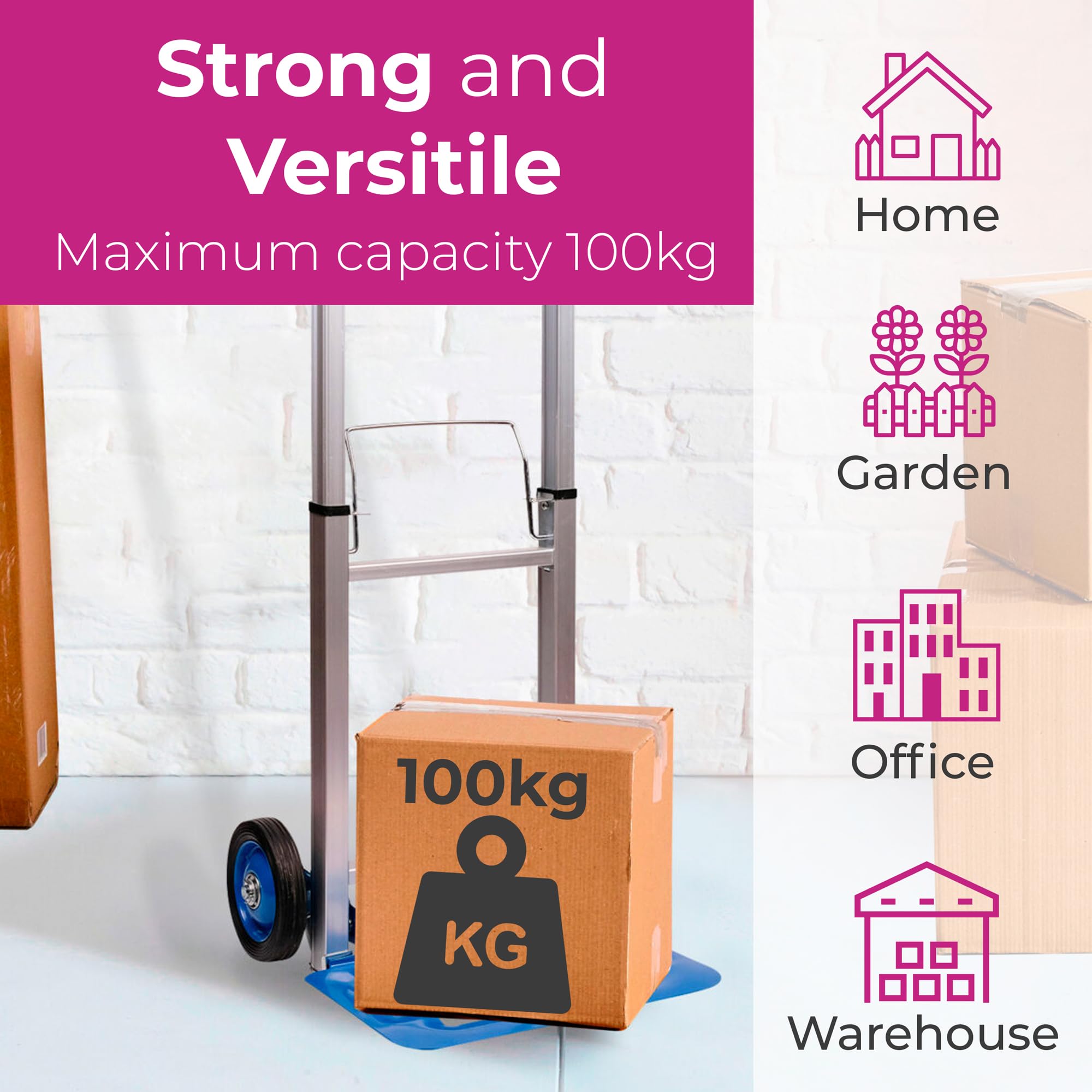 Neo Heavy Duty Aluminium Folding Sack Platform Trolley Hand Truck Barrow Wheels (150 kg)