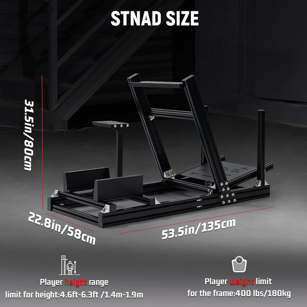 Dardoo 4080 Aluminum Profile Racing Simulator Cockpit, Steering Wheel Stand is Adjustable in all Directions,Fits For Logitech/Thrustmaster/Fanatec G920 G923 CSL-DD T818