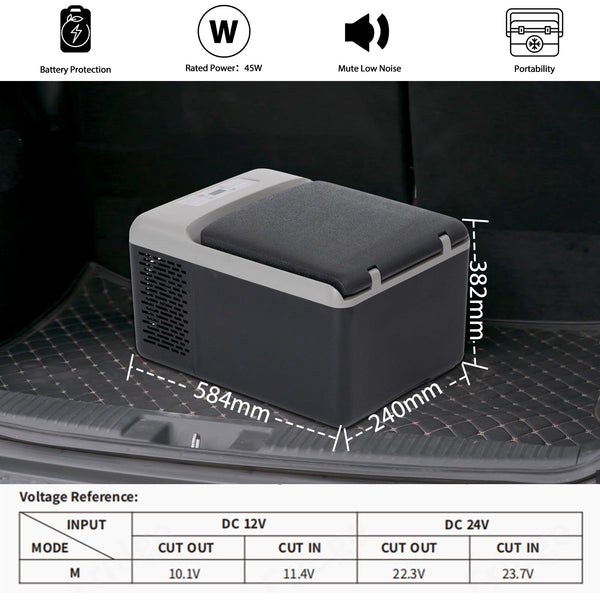 Alpicool C9PT 9L Compressor Car Fridge Freezer, DC 12v Camping Refrigerator, Portable Mini Cool Box for TruckCampervanRVBoat, -20℃ to 20℃(Black)