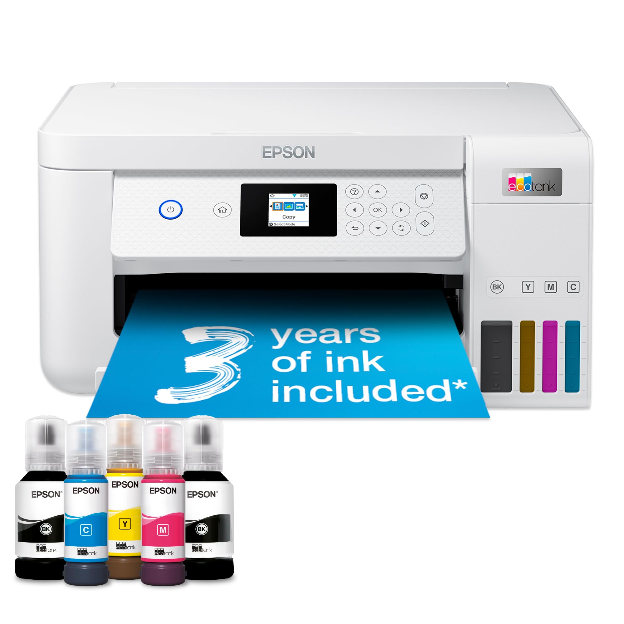 Epson EcoTank ET-2850 A4 Multifunction Air Print and Wi-Fi Ink Tank Printer with double sided printing, Up To 3 Years Of Ink Included