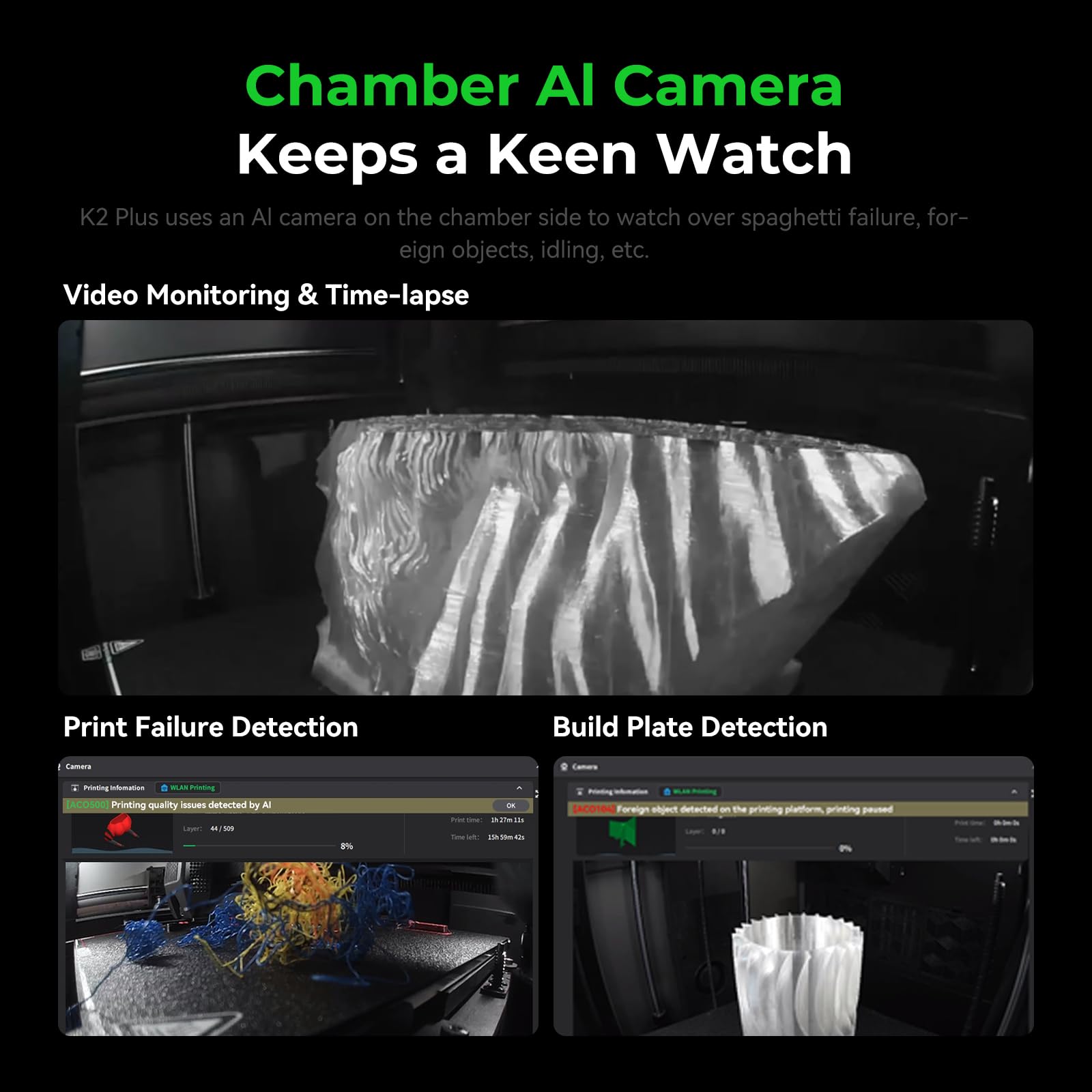 Creality K1C 3D Printer, 600mm/s Fast Speed Clog-Free Extruder Auto Leveling 3D Printers with AI Camera for 300°C Printing,Switchable Silent Mode Reliable Carbon Fiber 3D Printing 220*220*250mm(Black)