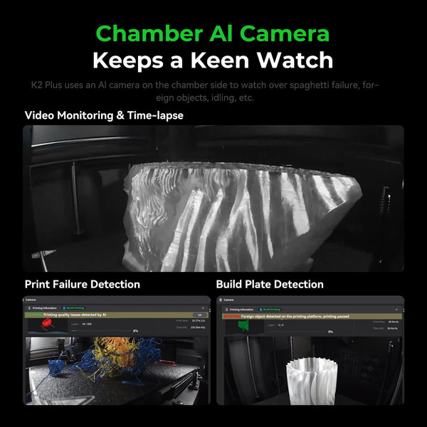 Creality K1C 3D Printer, 600mm/s Fast Speed Clog-Free Extruder Auto Leveling 3D Printers with AI Camera for 300°C Printing,Switchable Silent Mode Reliable Carbon Fiber 3D Printing 220*220*250mm(Black)