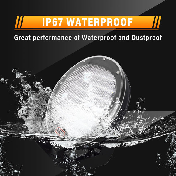 RIGIDON 2 Pcs Black Case Round Led Work Light, 9 inch 294W Spot Beam, 12V 24V Driving Lights Lamp Headlight for Car Off road Boat Truck 4x4 SUV ATV Tractors Excavator, 6000K White, Fog Lamp