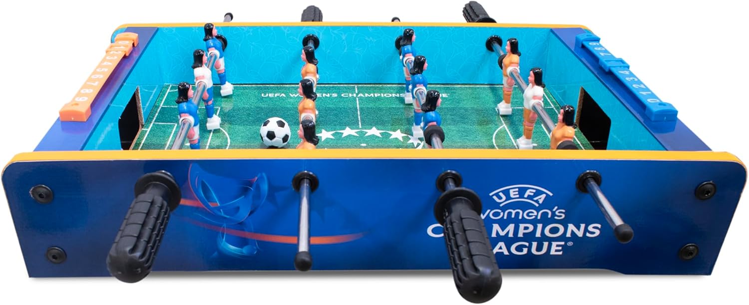 UEFA Women's Champions League 20-Inch Mini Table Football - UWCL Officially Licensed Merchandise, Compact Design, Family Entertainment, Sturdy Build Quality, Suitable for Kids & Adults