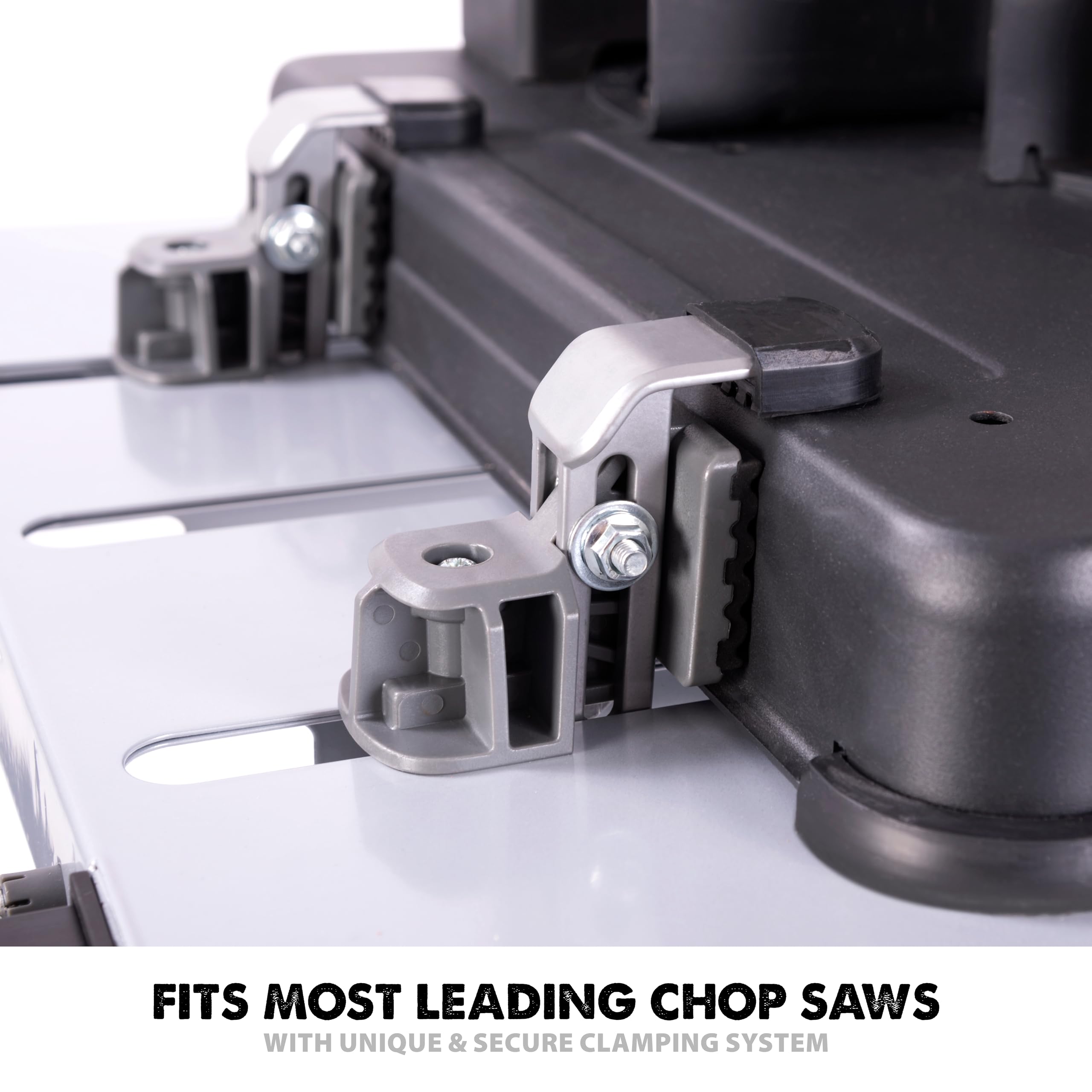 Evolution Power Tools EVOMS1 Mitre Saw Stand, Universal Compact Folding with Extending Support Arms, Fits Evolution, Makita, DeWalt, Bosch, Ryobi, Einhell and Metabo, Supports 150kg Weight & 3m Length