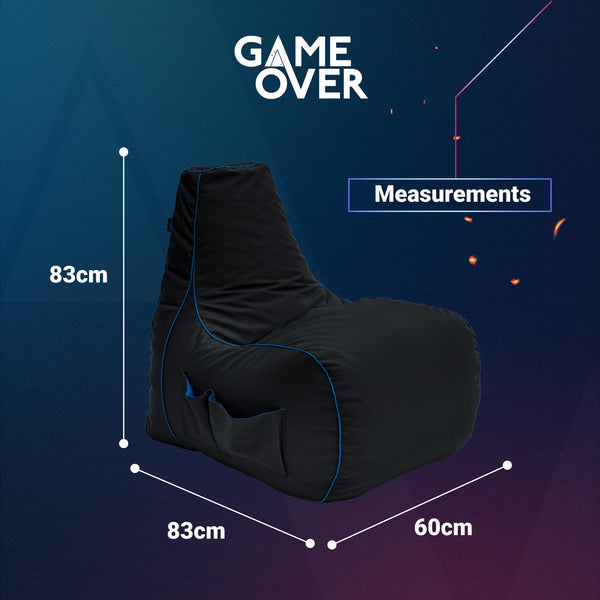 Game Over Lich Blade Video Gaming Bean Bag Chair | Indoor Living Room | Side Pockets for Controllers | Headset Holder | Ergonomic Design for the Dedicated Gamer