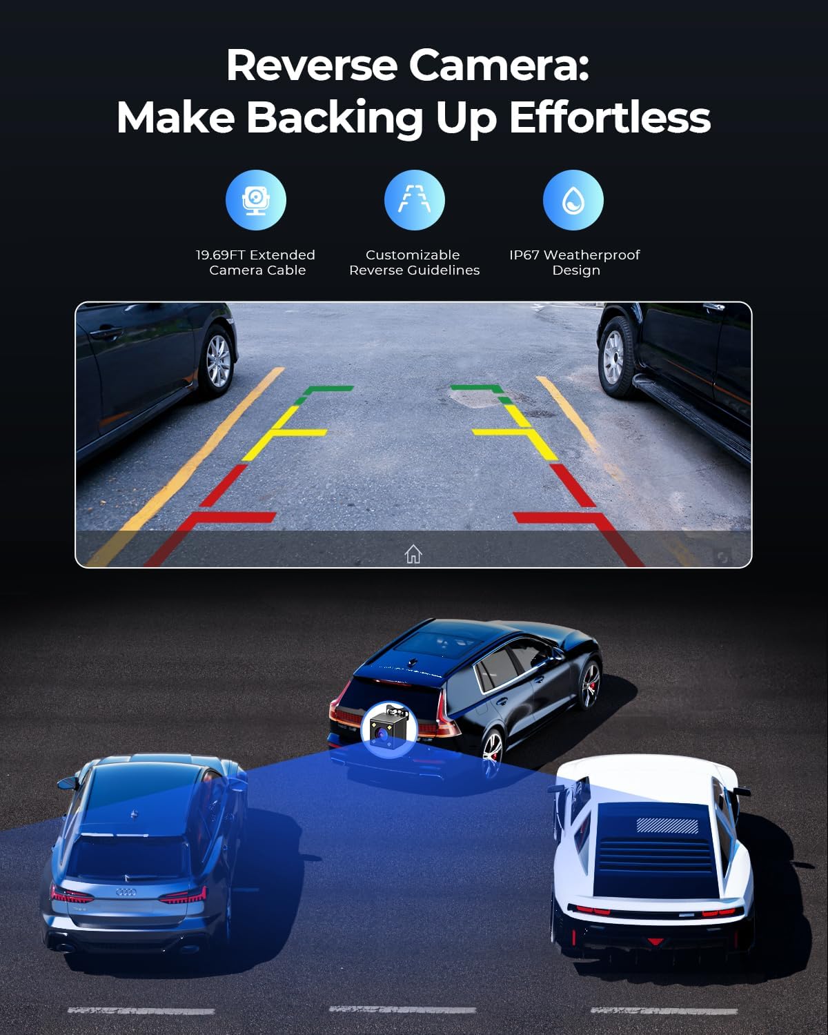 Krunia 8.1" Wireless Portable 60FPS Car Play Screen for Apple CarPlay & Android Auto, OTA Updates, Backup Camera, Mirror Link, Bluetooth, Voice Control, GPS Navigation