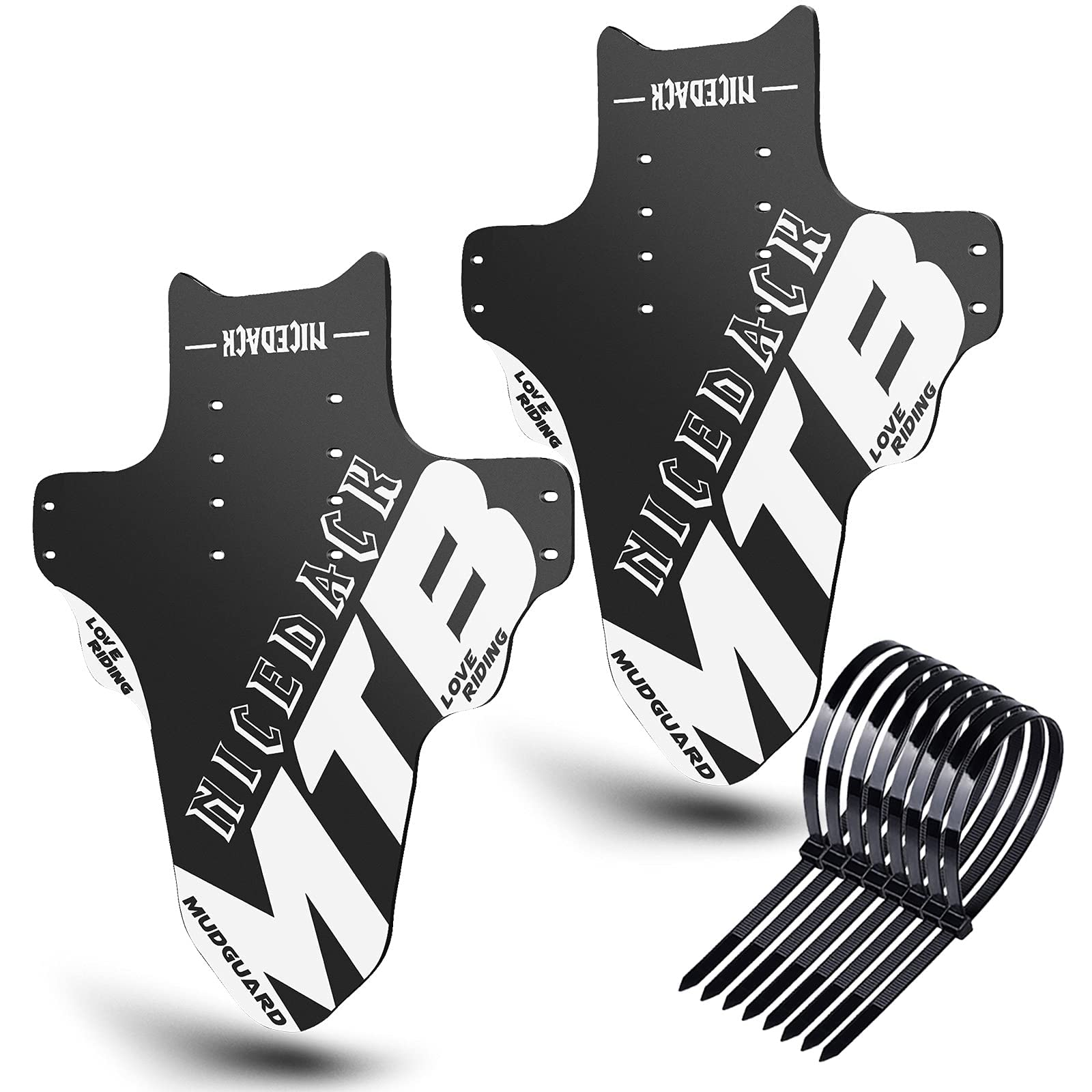 NICEDACK Mudguards Mountain Bike, 2 Pieces Mudguard Fit 20-29 Inch MTB Mudguard Front and Rear Compatible Bicycle Splash Guard