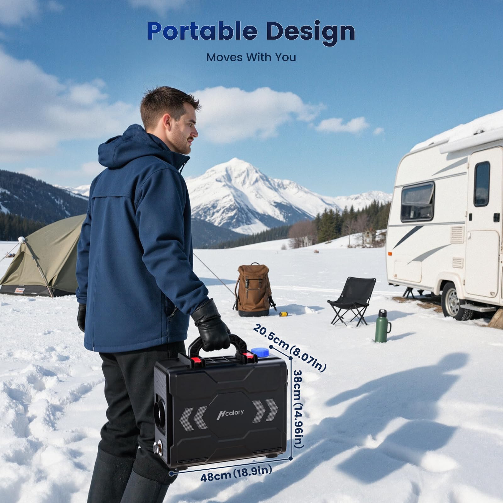 8KW Diesel Heater, 5L Toolbox Compact 2S Portable Diesel Air Heater 110V/12/24V All in One Fast Heating with App Control, Altitude Mode and no tick for RV Garage Camper 2025 Upgraded