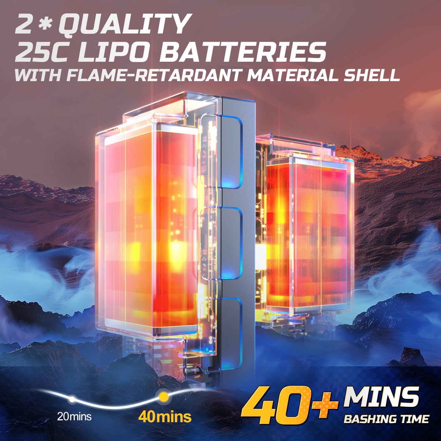 DEERC Remote Control Car 1:10 Scale RC Cars 48+ KM/H High Speed 40+Min Play, 4WD All Terrains Off Road Radio RC for Adults and Kids Hobby RC Truck Vehicle, 2 Battery Crawler Toy Gift for Boys