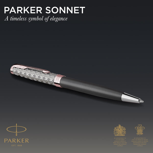 Parker Sonnet Ballpoint Pen | Stainless Steel with Gold Trim | Medium Point | Handwriting Pens & Stationery Supplies | Black Ink | Gift Box