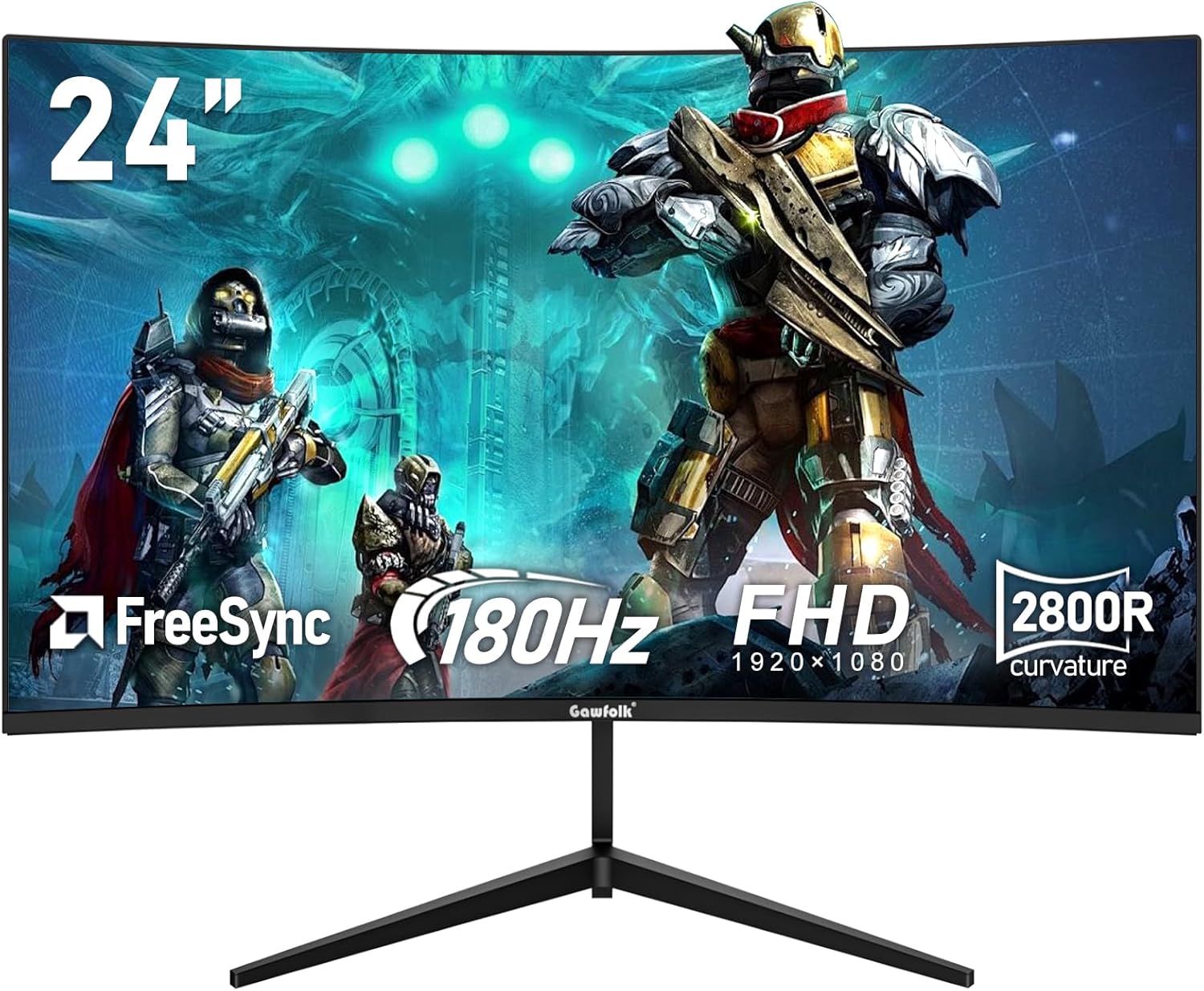 Gawfolk 34 Inch Ultrawide Curved 144Hz Gaming Computer Monitor 1500R PC Screen 21:9 UWQHD (3440x1440),Adaptive Sync,178° Viewing Angle,Display Port、HDMI 2.0, VESA75x75MM-Black