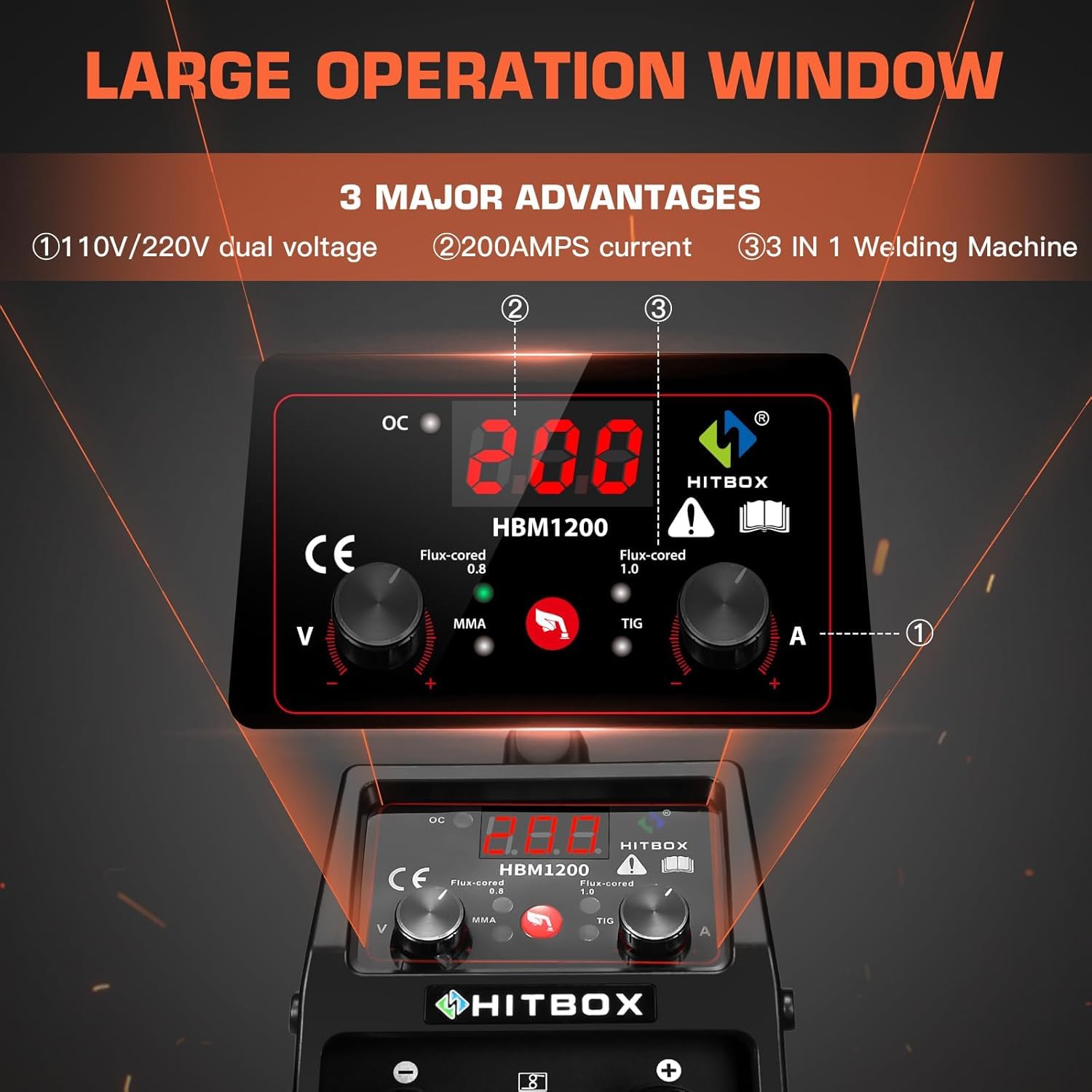 HITBOX 160A Stick Welder, 2 in 1 Lift TIG MMA ARC Welding Machine, 240V Portable Welder with Arc Force, Hot Start, Anti-Stick, LCD Digital Display, IGBT Inverter Welder for Home and Professional Use
