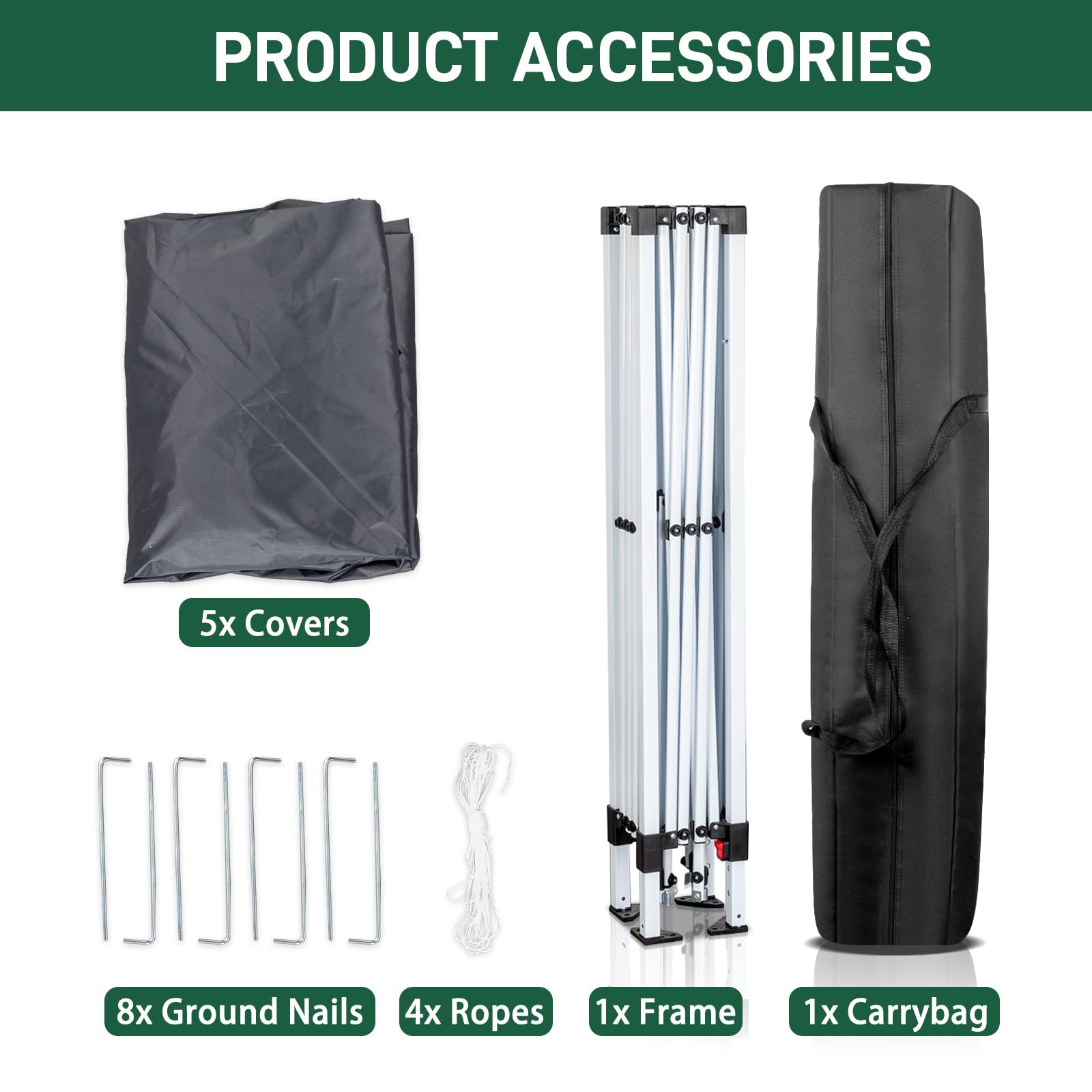 Bonnlo Pop Up Gazebo with Sides 3m x 3m, Easy Setup Instant Outdoor Canopy, Folding Garden Gazebo, Party Tent Grey