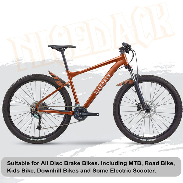 NICEDACK Mudguards Mountain Bike, 2 Pieces Mudguard Fit 20-29 Inch MTB Mudguard Front and Rear Compatible Bicycle Splash Guard