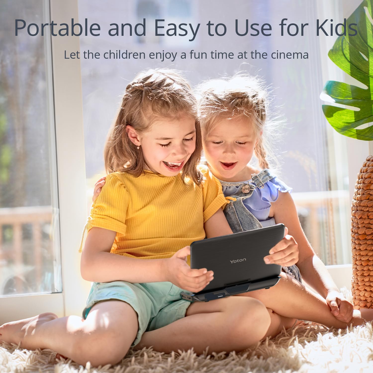 9.5" Portable DVD Player with 7.5" HD Swivel Screen for Car and Kids, 4-6 Hours Working time with Built-in Battery, Headphone/AV-IN/AV-OUT/USB/SD Card [Not Support Blu-ray]