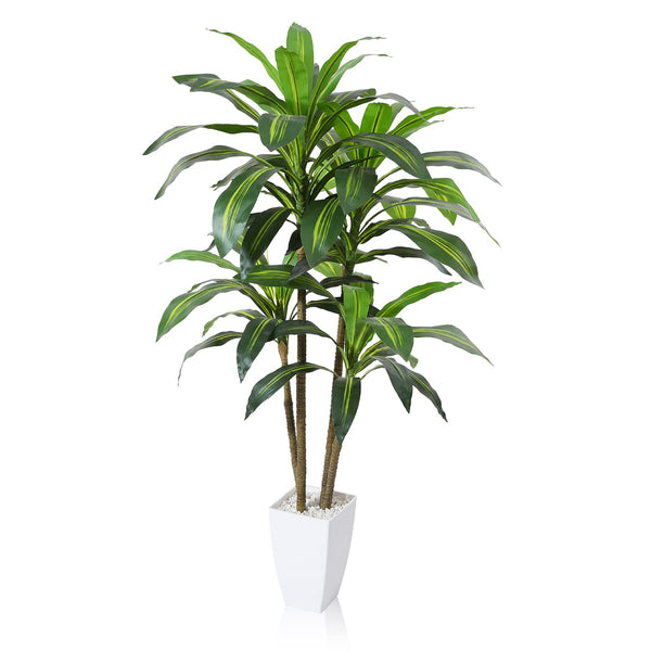 Fopamtri Artificial Dracaena Tree Decorative Plant 120 cm Artificial Plants Indoor with 74 Leaves, Tropical Fake Plant in Pot for House Bedroom Office