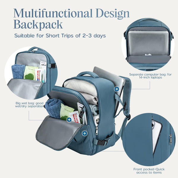 Xkdoai for Ryanair Cabin Bags 40x20x25, Travel Backpack with TSA Approved Clear Bag, Travel Bag Underseat Carry-ons Hand Luggage Bag for Travelling Casual Daypack for Ryan Air Plane