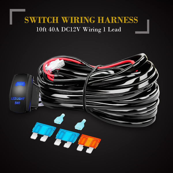 SKYWORLD LED Light Bar, 20 inch 126W Spot Flood Combo Beam Work Driving Lamp with Black License Plate Mounting Bracket Wiring Harness Kit for Truck Car ATV SUV 4X4 Truck Boat