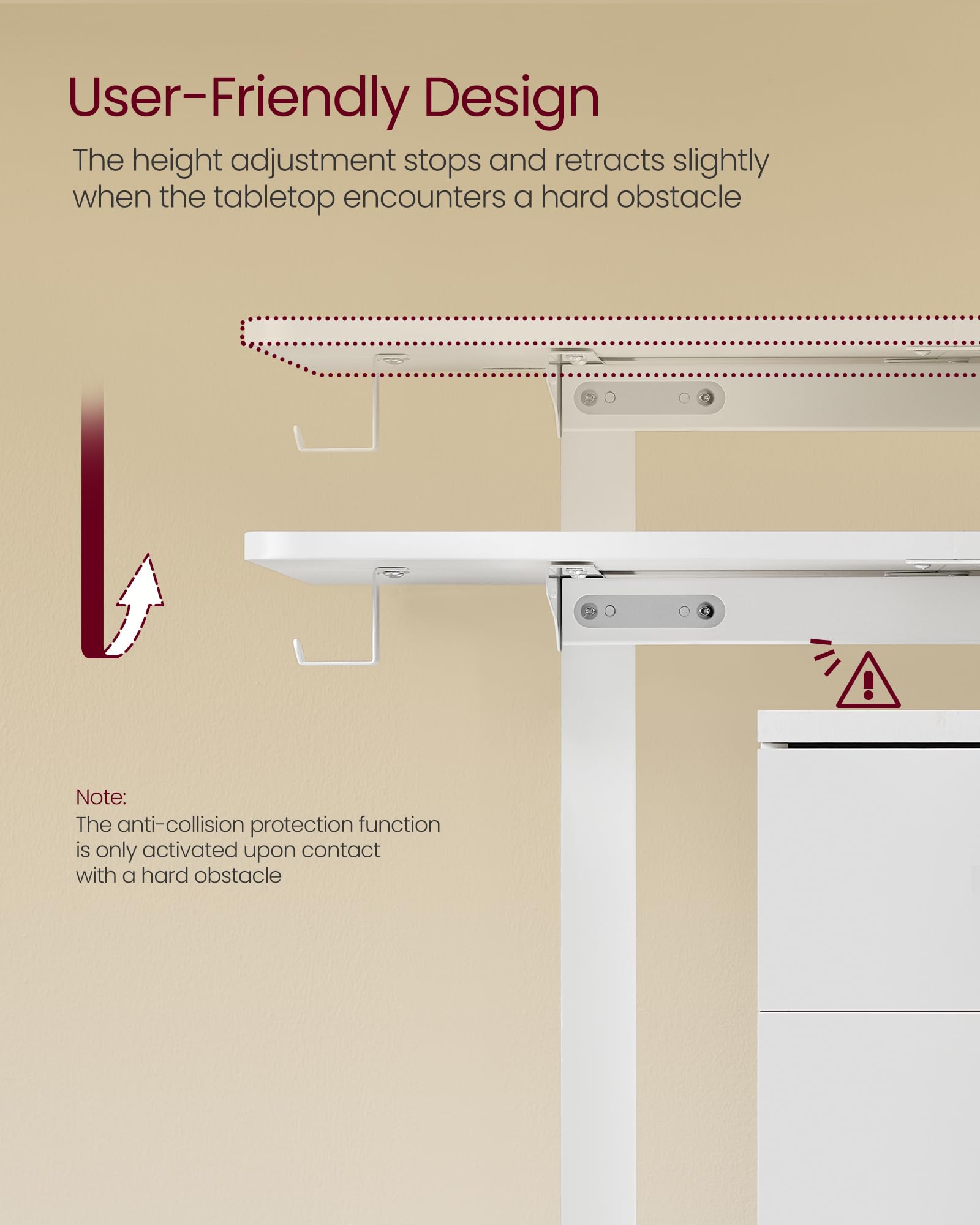 VASAGLE Electric Standing Desk, Height Adjustable Desk, 60 x 140 x (72-120) cm, 4 Memory Heights, Storage Pocket, for Home Office, Study, Rustic Brown and Ink Black LSD134K02