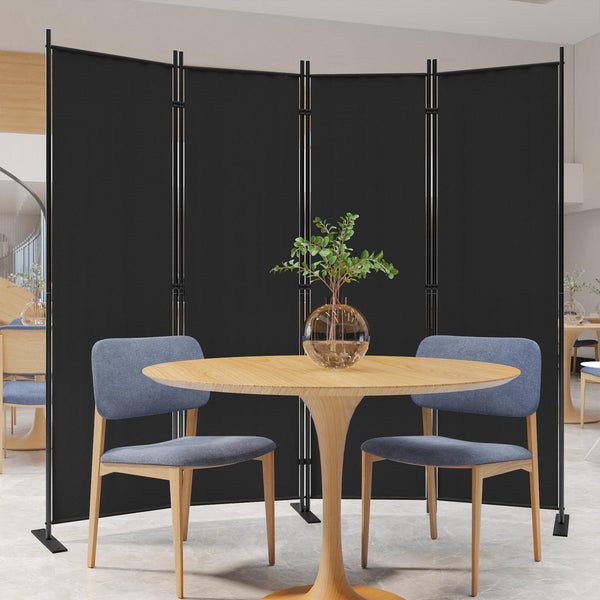 C-Hopetree 6 Panels Room Divider, 180cm Tall Indoor Folding Privacy Screen, Portable Partition Separator, Freestanding Separation Temporary Wall for Office, Bedroom, 304cm W X 180cm H, Black