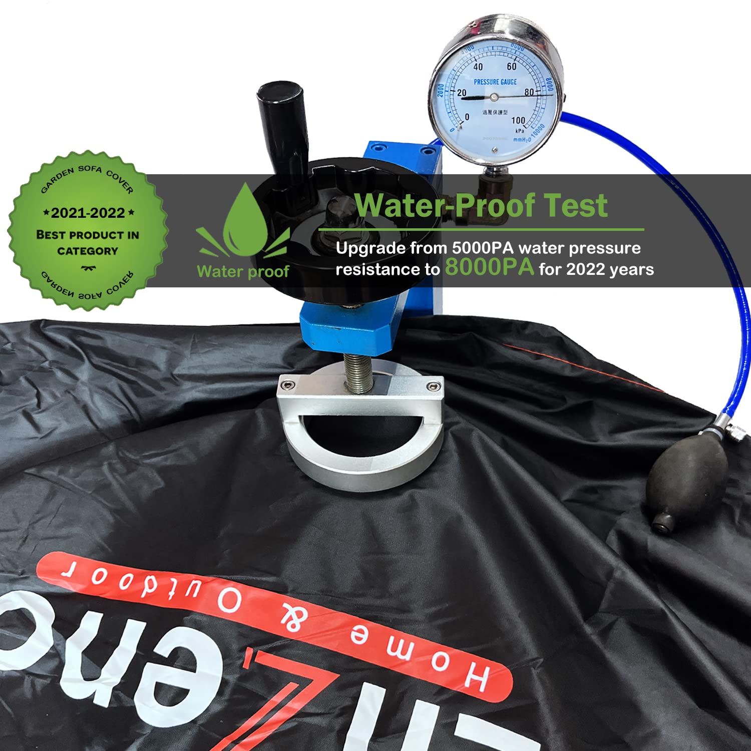 Enzeno Garden V-Shape Furniture Cover Waterproof, 420D Heavy Duty Oxford Fabric Outdoor Rattan Corner Sofa Cover with Waterproof Tape (255 * 255 *