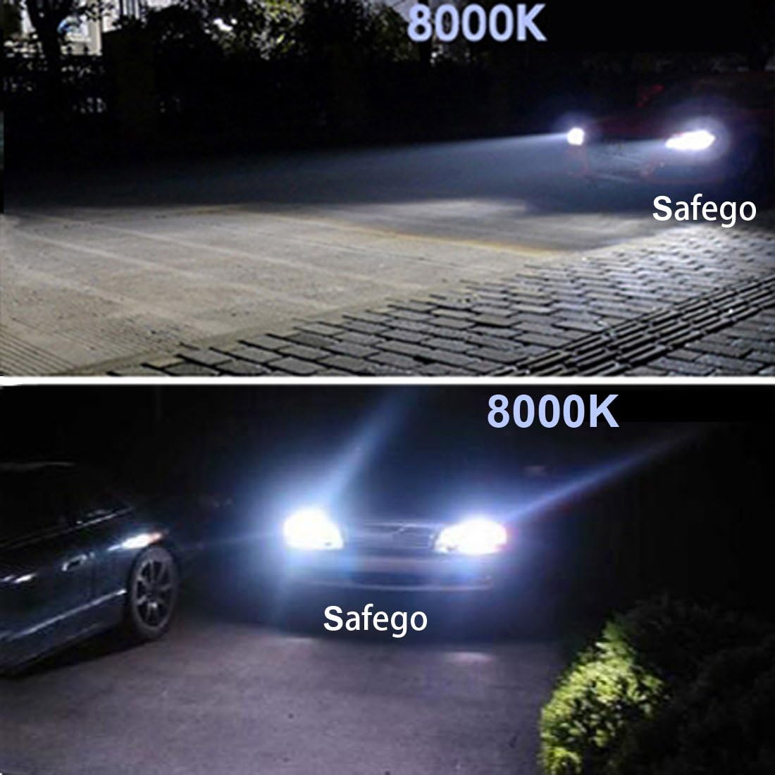 Safego D1S Xenon Bulb 35W 8000K HID Headlight Super Bright Discharge Lamp Replace HID Kit 12V Car Bulbs Ice Blue LED Exterior Headlamp Bulbs, Pack of 2