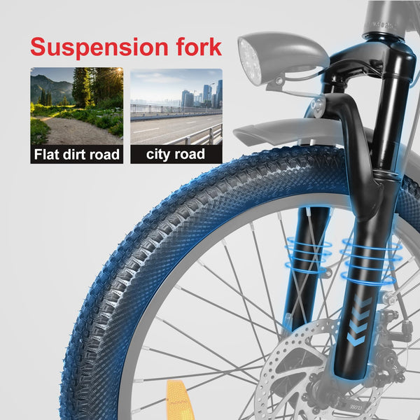 SAMEBIKE Electric Bike For Adults, 36V 13AH Removable Battery, City Commuting Motor Ebike Electric Bicycle 20 inches with Basket, Phone Holder, class 7 Speed, 20"*2.35"Tire