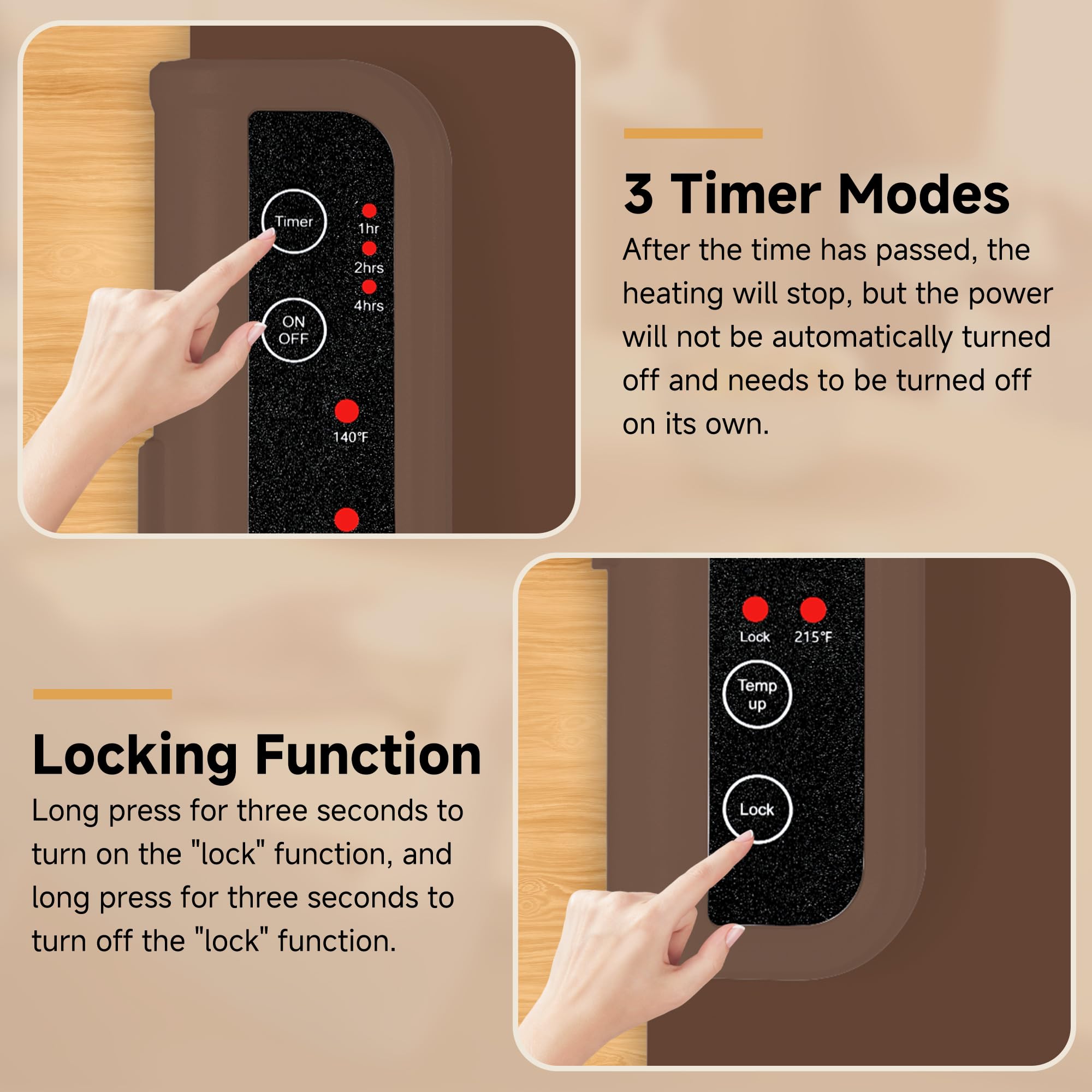 Food Warming Mat-Foldable Electric Warming Mat for Food Sillicon Food Warmer with Adjustable Temperature Control Time Moders Locking Function Warming