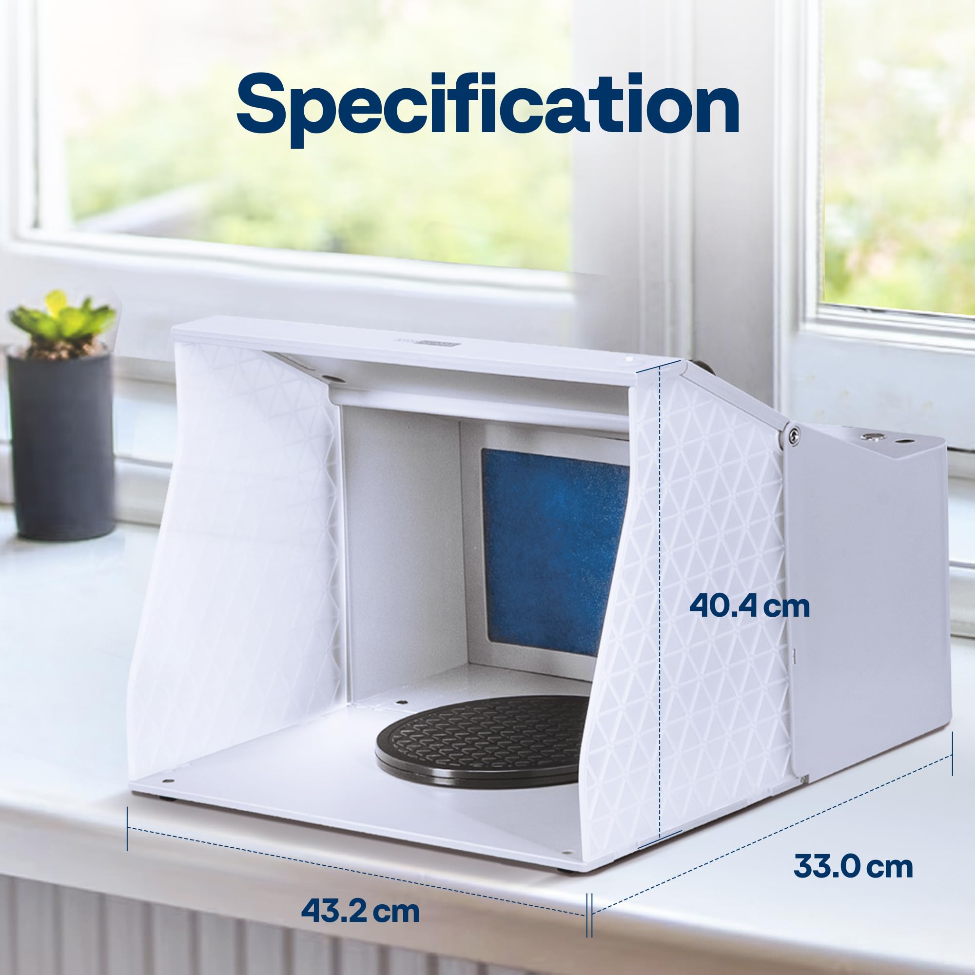 VIVOHOME Dual Fans Airbrush Paint Spray Booth with 4 LED Lights Turn Table and Filter Hose, Portable Airbrush Booth for Painting Model Craft