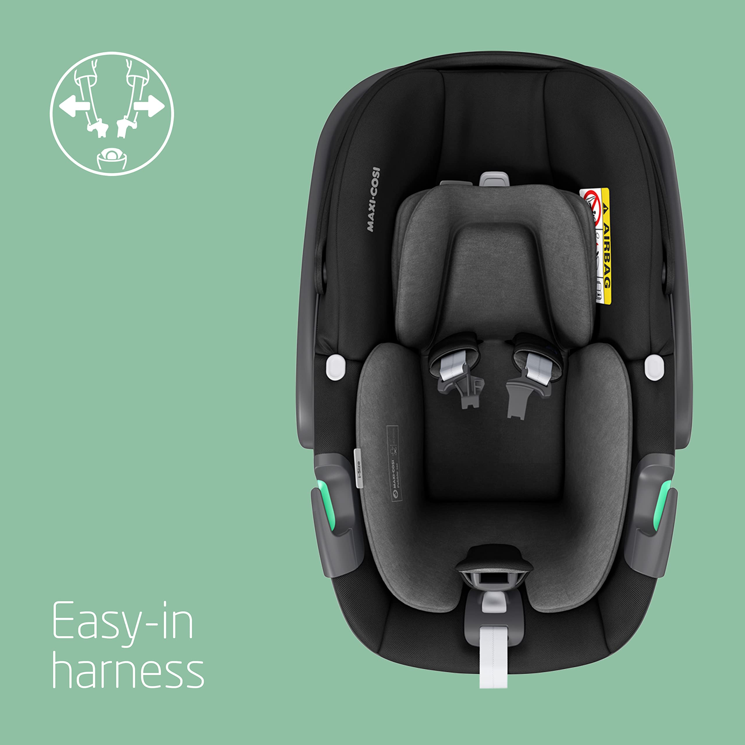 Maxi-Cosi FamilyFix 360 i-Size Base, Rotating Car Seat System, 360 Swivel ISOFIX Base, 0-4 Years (40-105 cm), One-Hand FlexiSpin Rotation, TravelSafe Rotation Control, Click & Go, Black