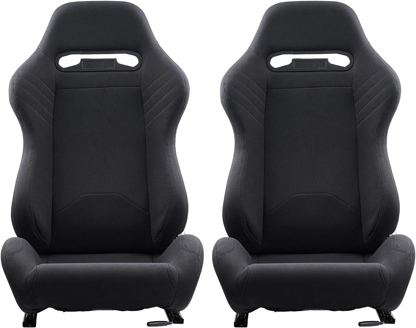 VEVOR Racing Seat, 2 Set, Adjustable Racing Cockpit with Wide Angle Reclining & High-Resilience Foam, Comfortable Racing Chair with Polyester Fabric & Q235B Slider, Fit for Racing Cars & Go-Karts