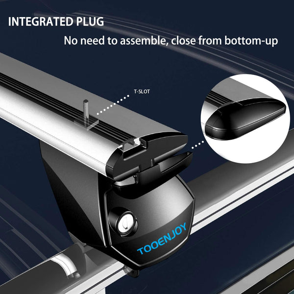 COWVIE Aluminum Universal Roof Rack Cross Bars Pro keyed Locks - Fit Raised Side Rails 120CM