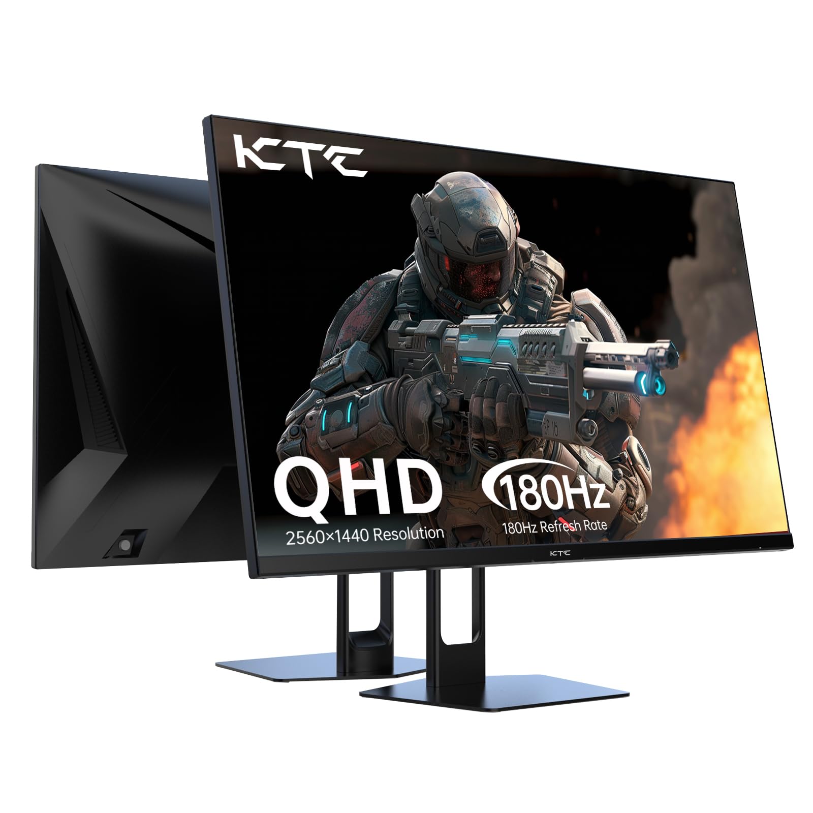 KTC Flat 32 Inch Monitor, QHD 1440P 2K@100Hz IPS Large Computer Monitor, Ultra Thin Bezels, Anti-Blue Light, HDR10, 103% sRGB, 86% DCI-P3, 350 Nits, 3ms MPRT, Adaptive Sync for Working and Gaming
