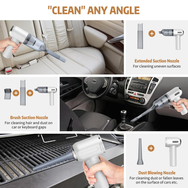Handheld Vacuum Cordless, 9000Pa Powerful Car Vacuum Cleaner, Rechargeable Portable Lightweight Mini Vacuum Cleaner, USB Car Vacuum Cleaner Car Cleaner for Pet Hair, Car, Home, Office, Kitchen
