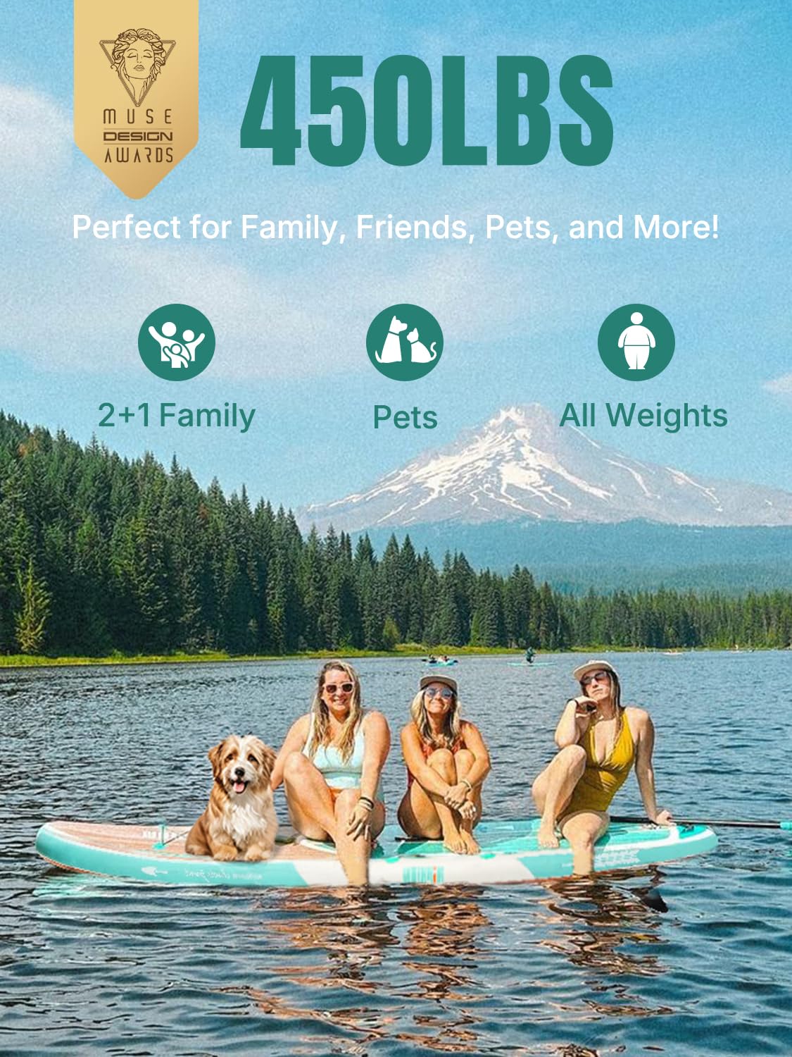 Niphean Inflatable Paddle Boards for Adults with All Accessories, 320cm Stand Up Paddle Board for All Skill Levels, SUP with 200kg Weight Capacity for 2 People, Inflatable Paddleboard with Seat