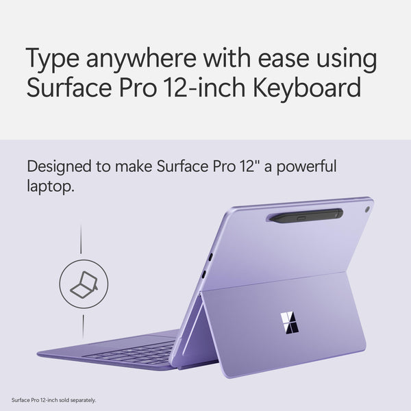 Microsoft Surface Pro Flex Keyboard with Slim Pen | Black | 2-in-1 Alcantara® Keyboard for Surface Pro Windows 11 Copilot+ PC