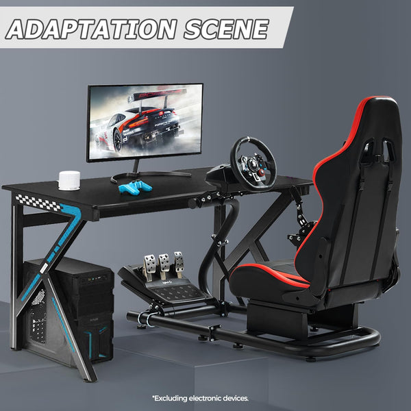 Minneer Racing Simulator Cockpit Universal Steering Wheel Stand with Seat suitable for Logitech G25 G27 G29 G920 G923 Thrustmaster T300 Fanatec, Racing wheel, Pedal not Include