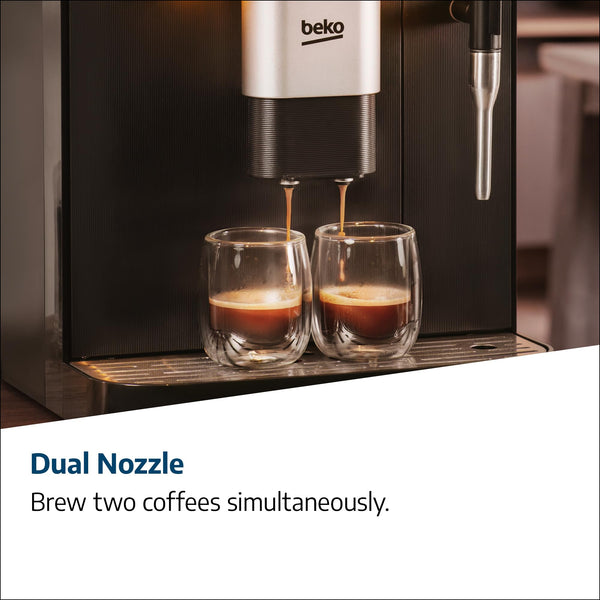 Beko Bean to Cup Coffee Espresso Machine CaffeExperto CEG7304X | Milk Jug | Colour Touch Screen Panel | 19 Bar Pressure, 2 Coffee Nozzles | Fully Automatic, Silver