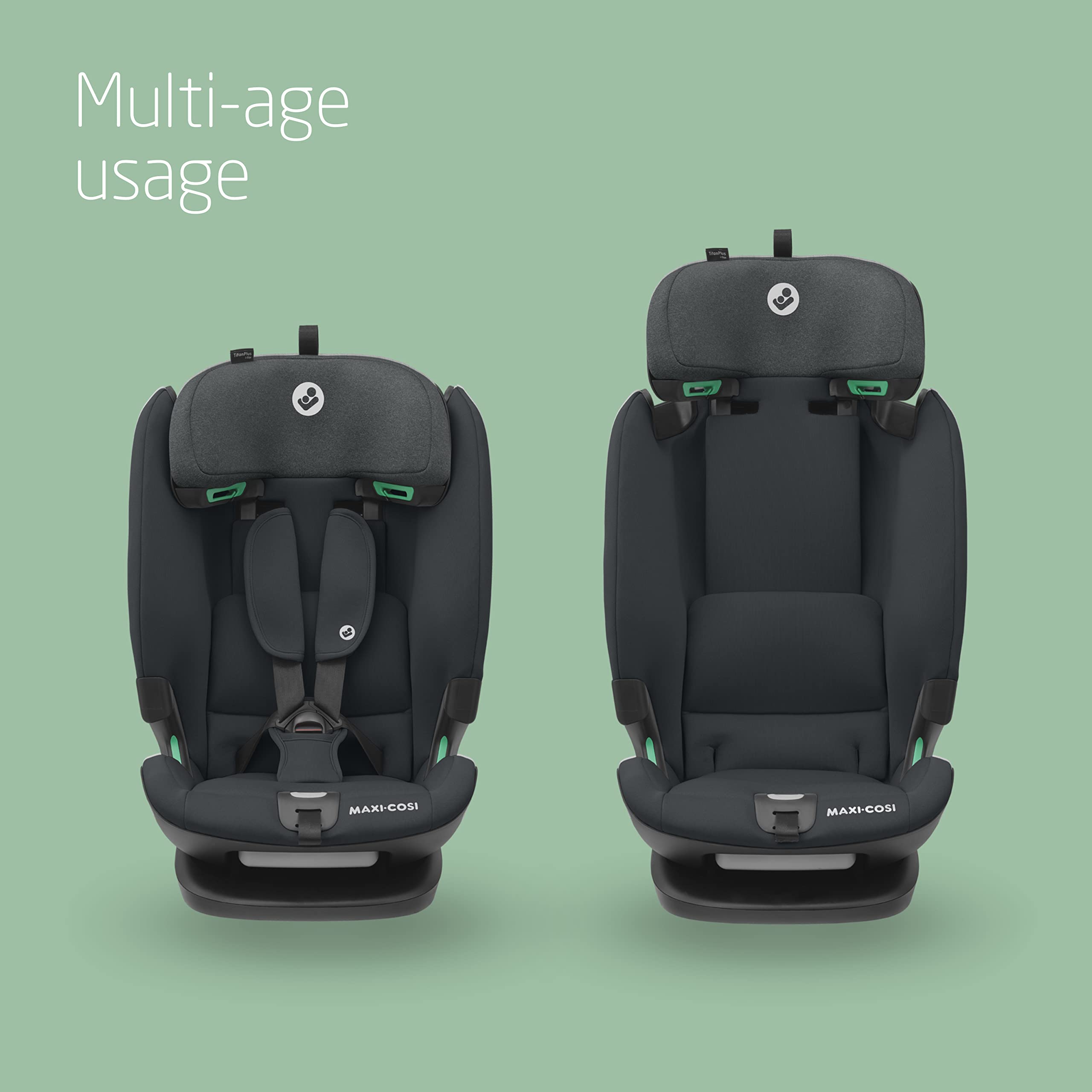 Maxi-Cosi Titan S Comfort i-Size, Breathable Comfort Fabrics, Child Car Seat, 15 months-12 years (76-150cm), ISOFIX Car Seat, 5 Recline & 13 Headrest Positions, G-CELL Protection, Authentic Black