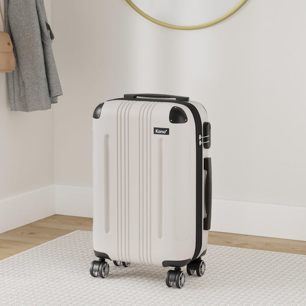 Kono 28 Inch Large Hard Shell Luggage Lightweight ABS 4 Wheels Spinner Business Trip Trolley Case Suitcase (Grey)