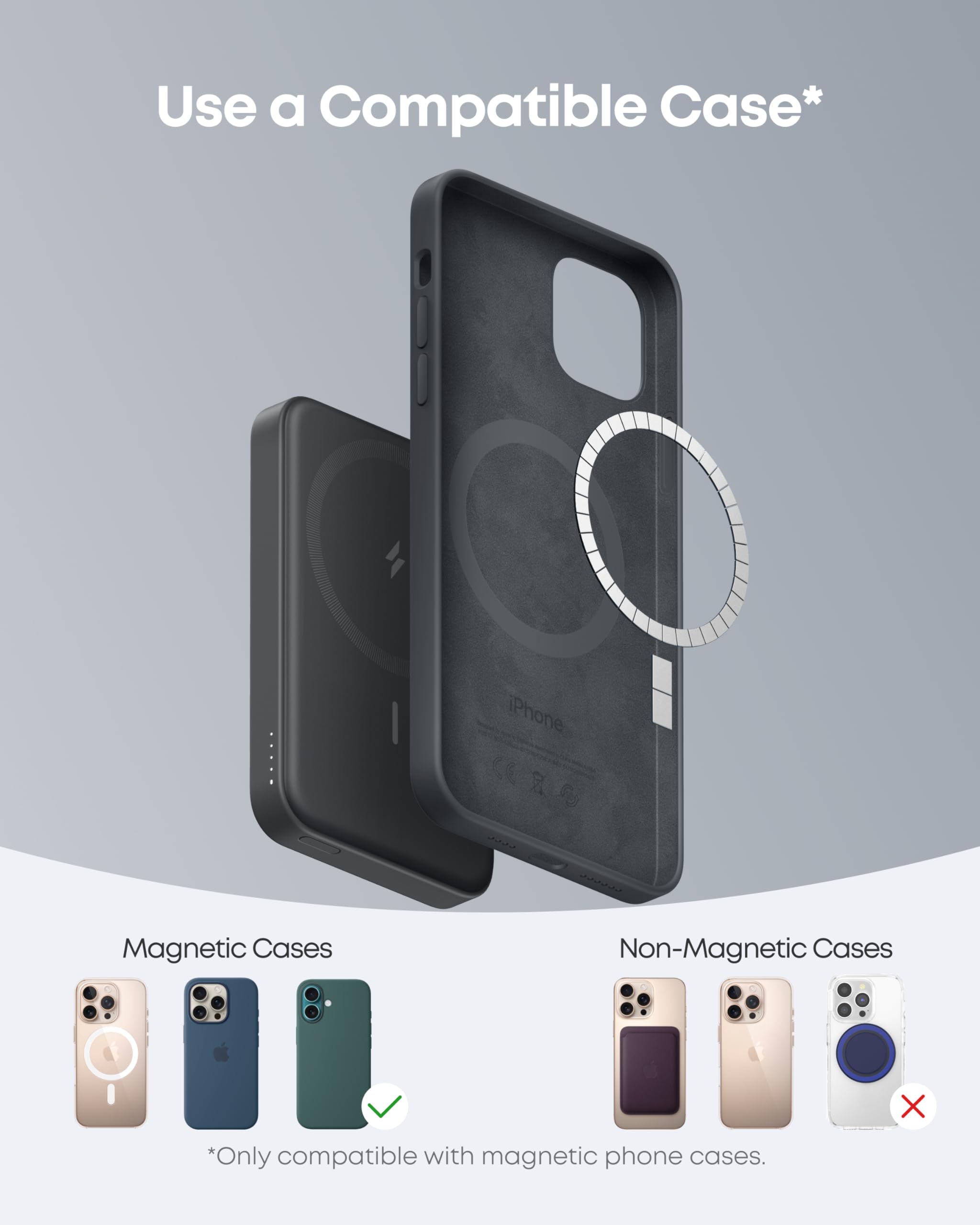 Anker Power Bank, 622 Magnetic Battery (MagGo), 5000mAh Foldable Magnetic Wireless Portable Charger and USB-C for iPhone 16/16 Plus/16 Pro/16 Pro Max, iPhone 15/14/13/12 Series